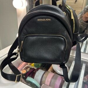 Michael Kors Black Leather Backpack